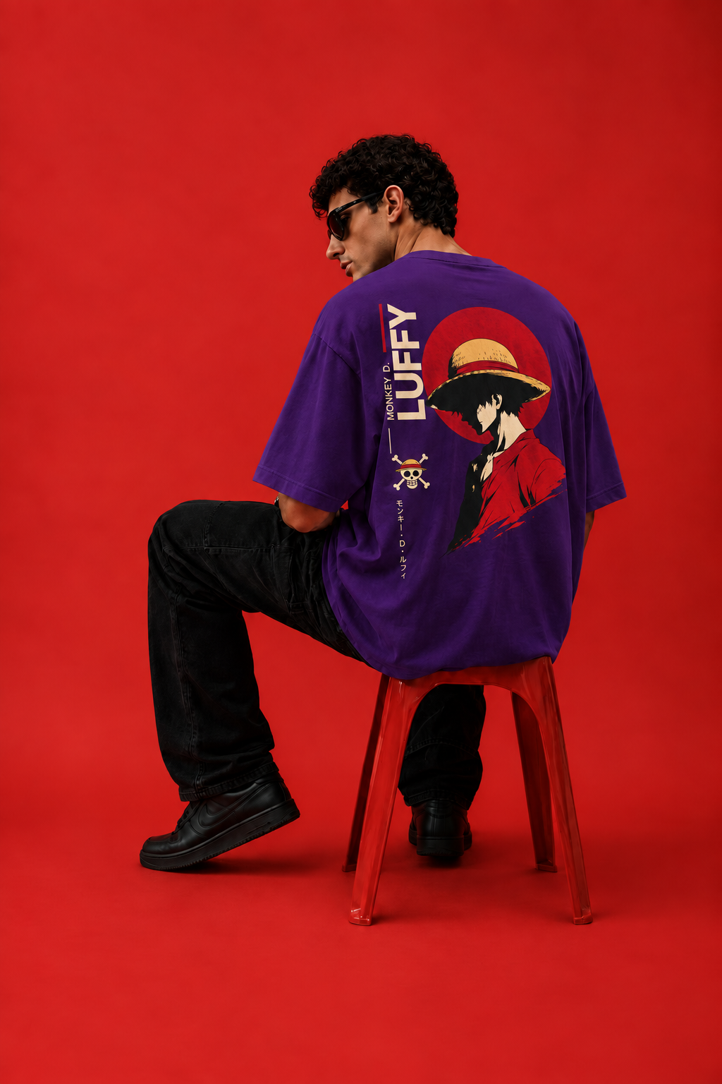 ELZO LUFFY OVERSIZED T-SHIRT | ROYAL PURPLE