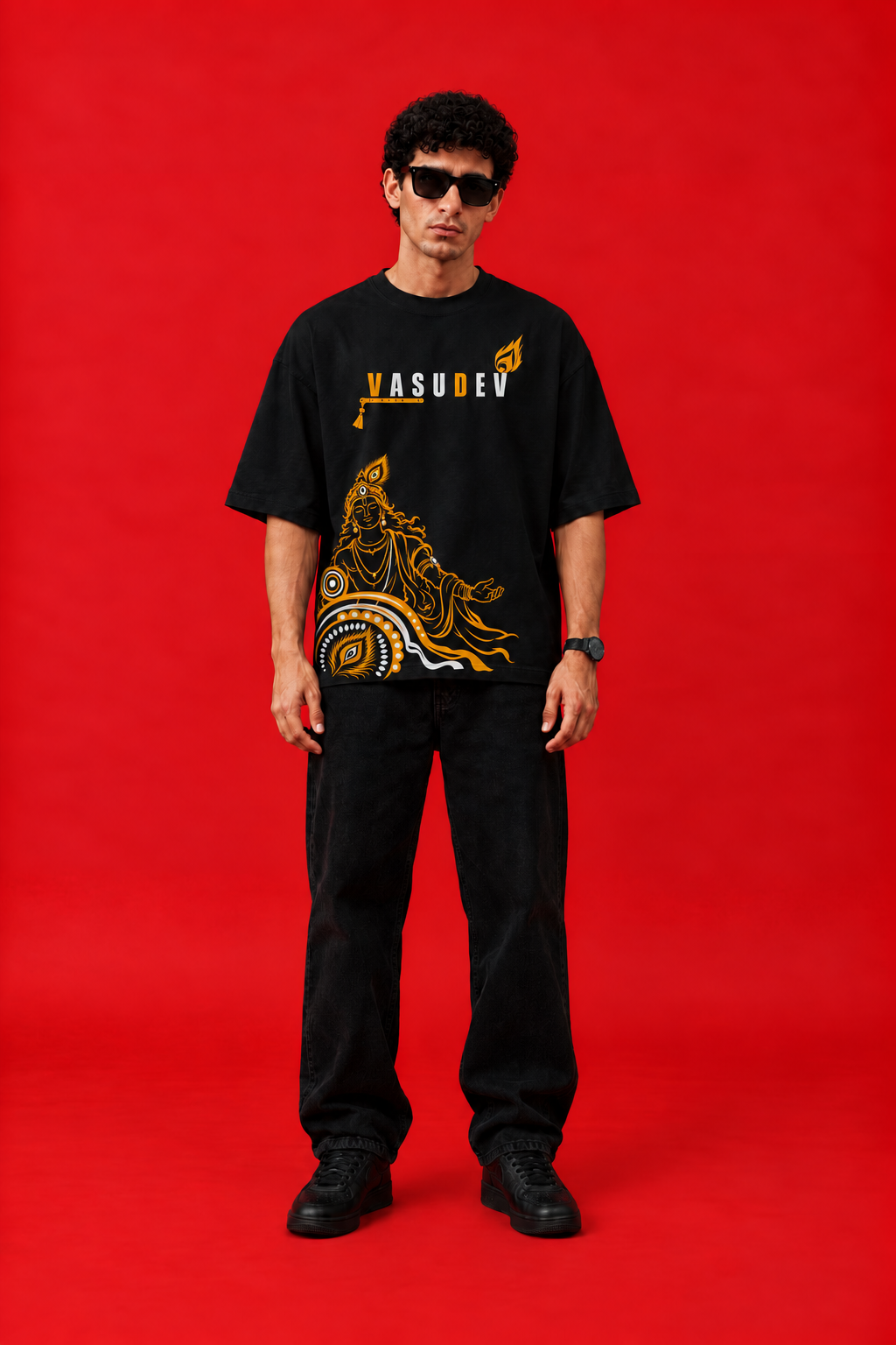 ELZO VASUDEV OVERSIZED T-SHIRT | MIDNIGHT BLACK