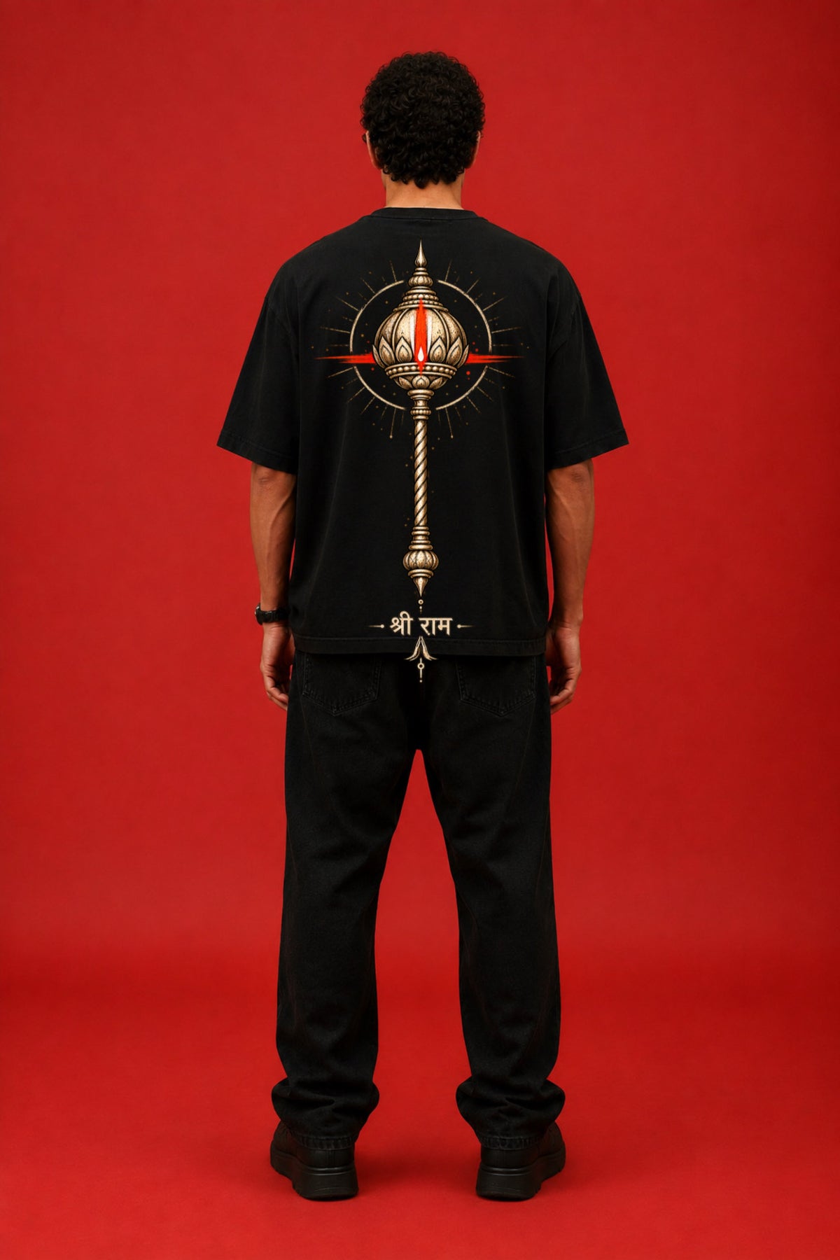 ELZO HANUMAN ASTRA OVERSIZED T-SHIRT | MIDNIGHT BLACK