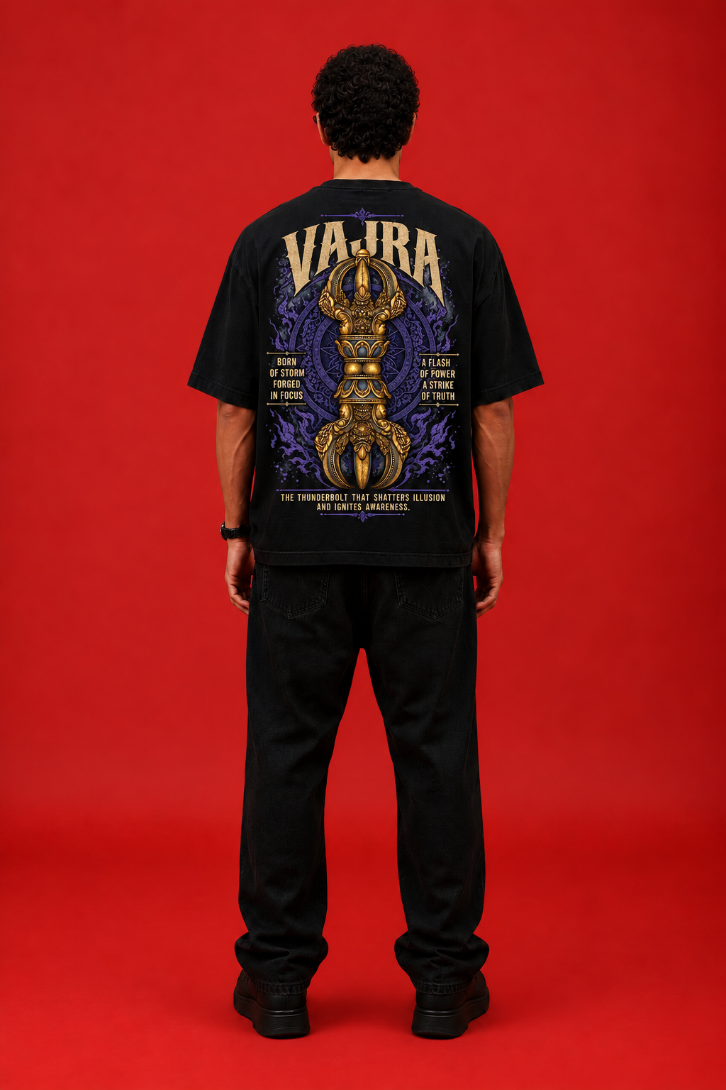 ELZO VAJRA ASTRA OVERSIZED T-SHIRT | MIDNIGHT BLACK