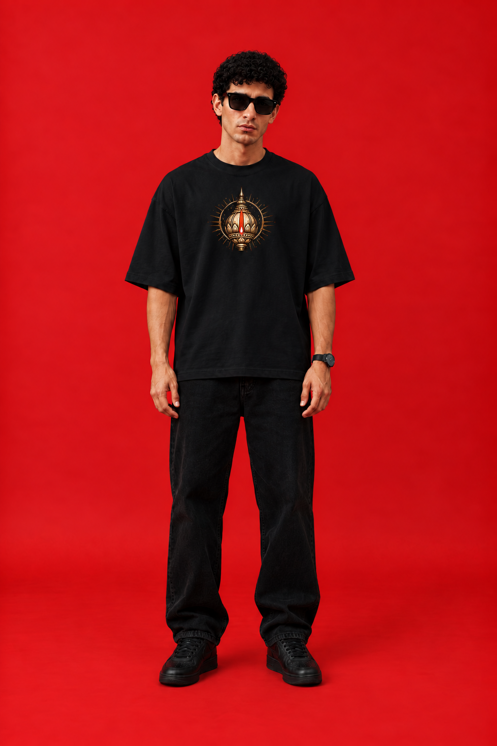 ELZO HANUMAN ASTRA OVERSIZED T-SHIRT | MIDNIGHT BLACK