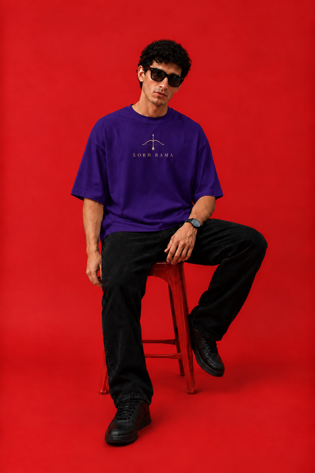 ELZO LORD RAMA OVERSIZED T-SHIRT | ROYAL PURPLE
