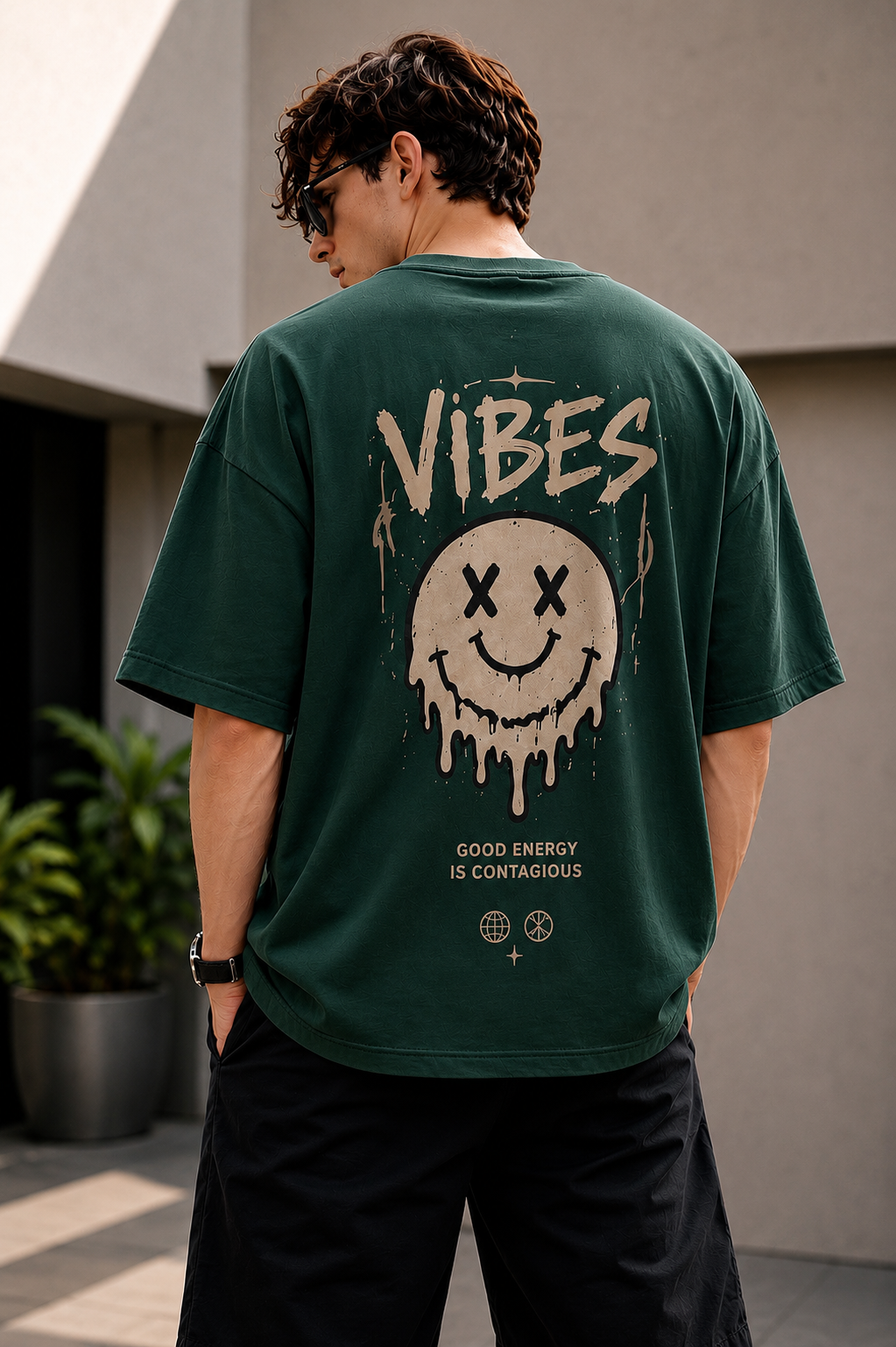 ELZO VIBES OVERSIZED T-SHIRT | FOREST GREEN