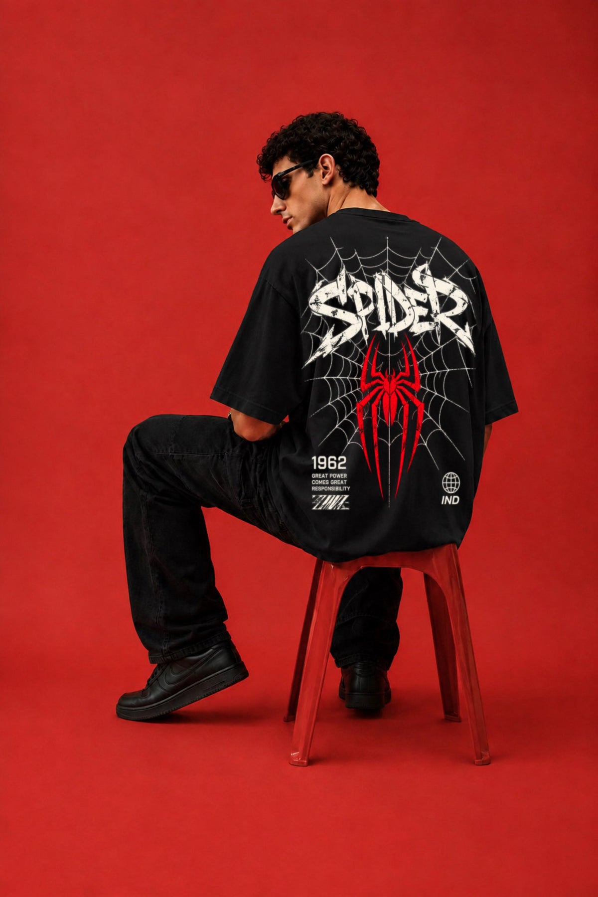 ELZO SPIDER 1962 OVERSIZED T-SHIRT | MIDNIGHT BLACK