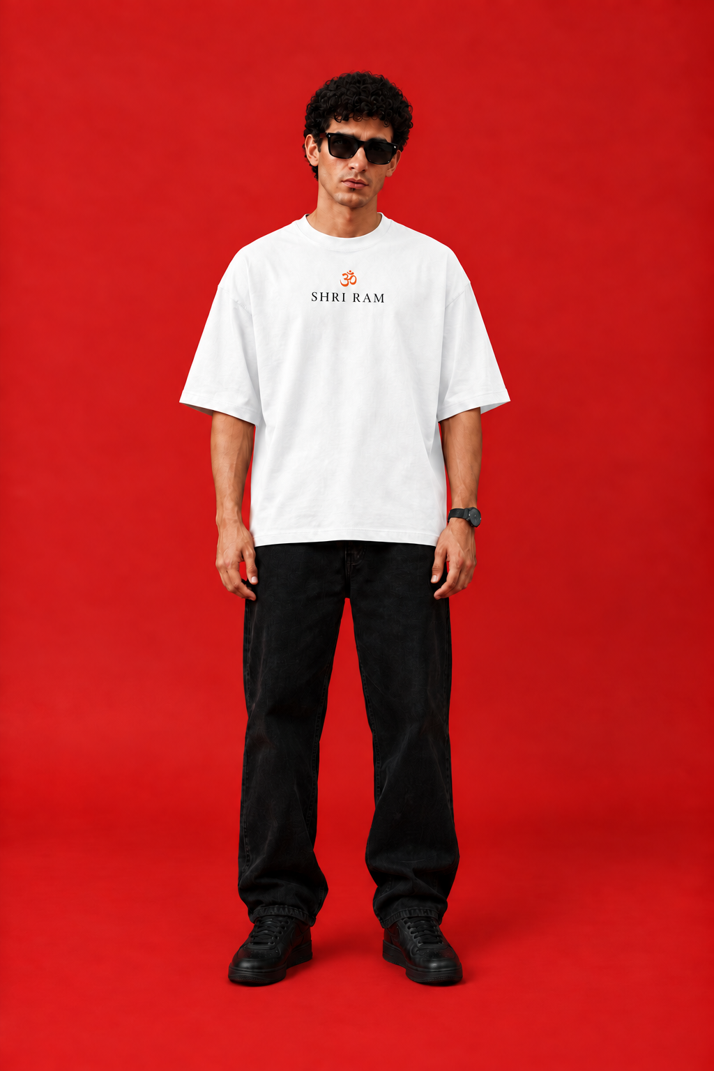 ELZO SHRI RAM OVERSIZED T-SHIRT | PURE WHITE