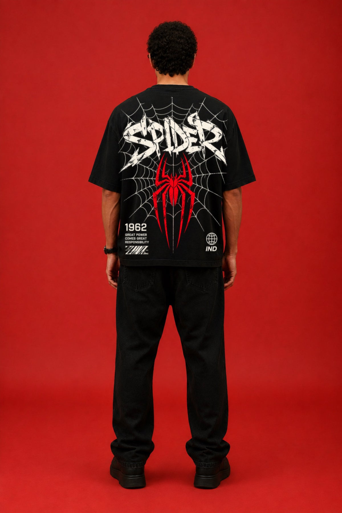 ELZO SPIDER 1962 OVERSIZED T-SHIRT | MIDNIGHT BLACK