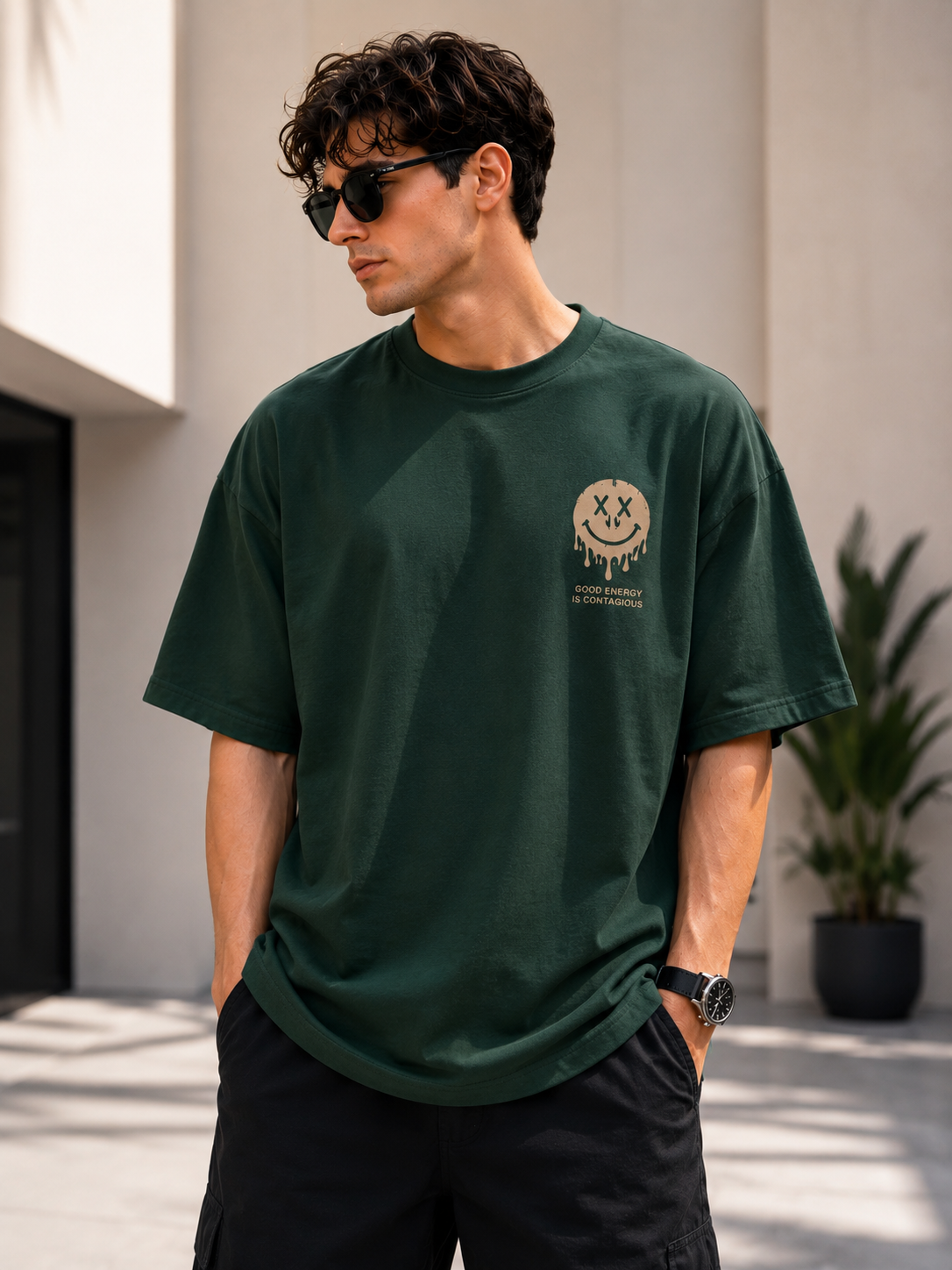 ELZO VIBES OVERSIZED T-SHIRT | FOREST GREEN