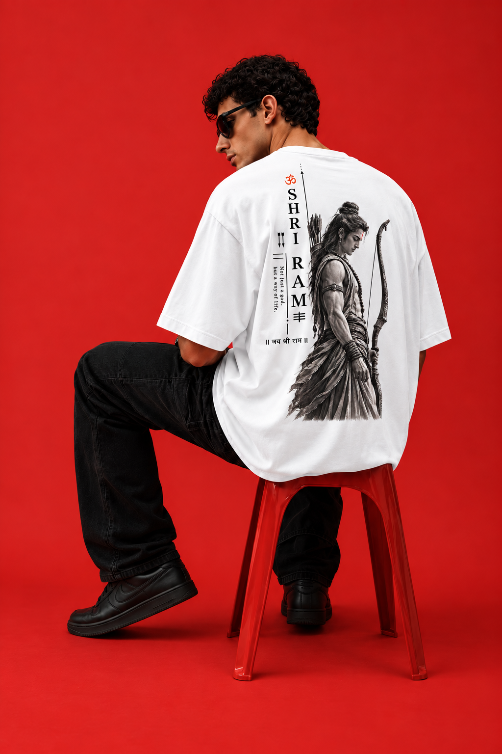 ELZO SHRI RAM OVERSIZED T-SHIRT | PURE WHITE