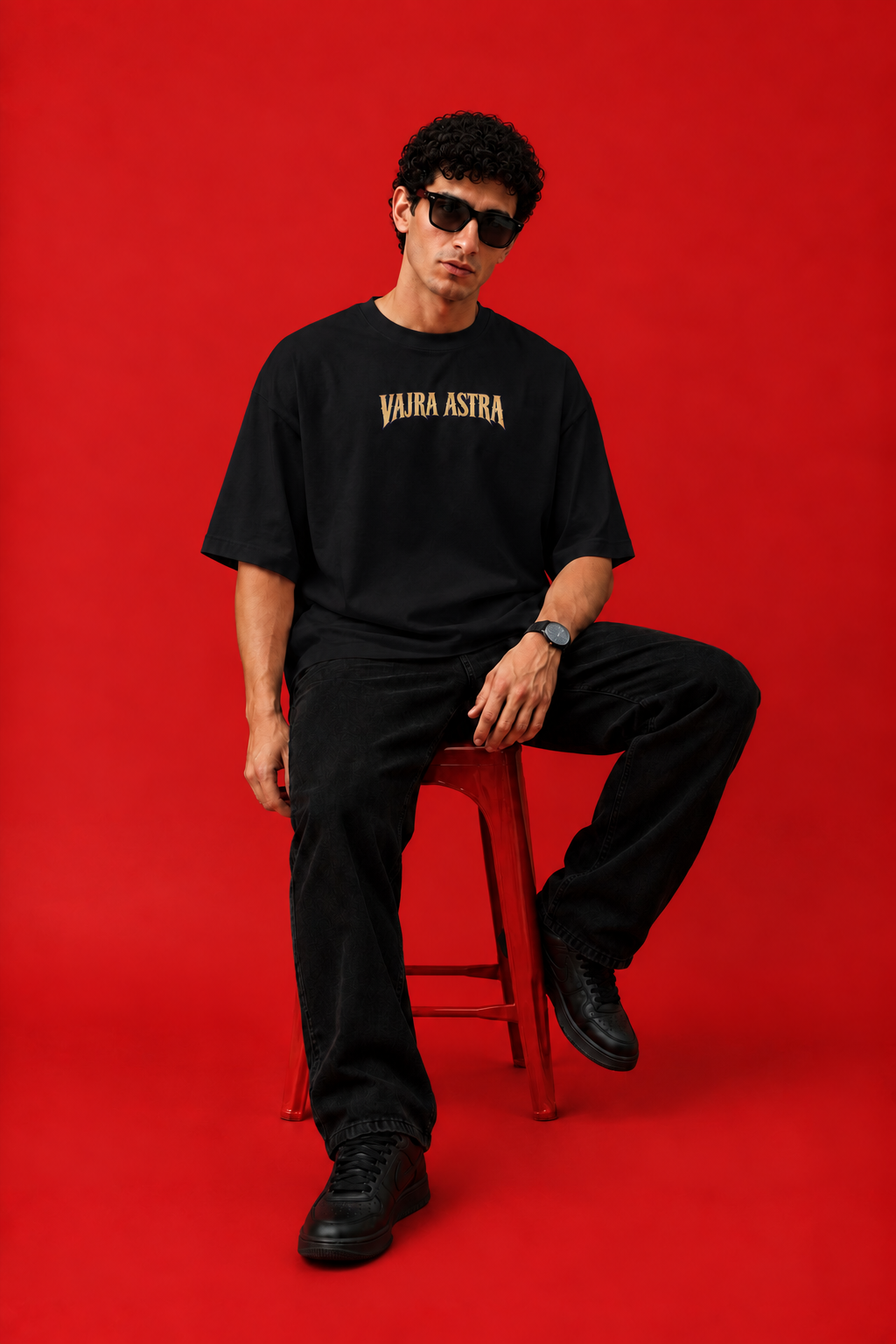 ELZO VAJRA ASTRA OVERSIZED T-SHIRT | MIDNIGHT BLACK