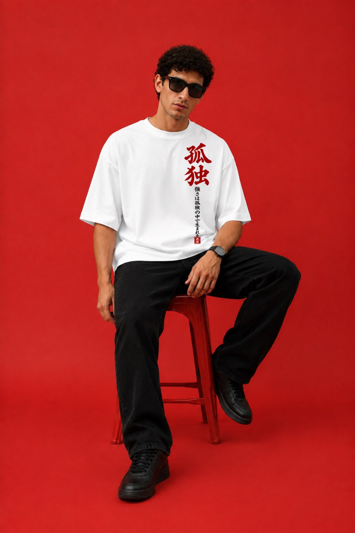 ELZO LONE RONIN OVERSIZED T-SHIRT | PURE WHITE