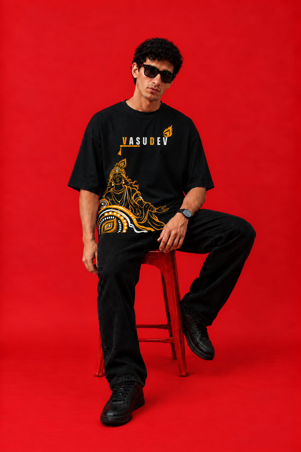 ELZO VASUDEV OVERSIZED T-SHIRT | MIDNIGHT BLACK