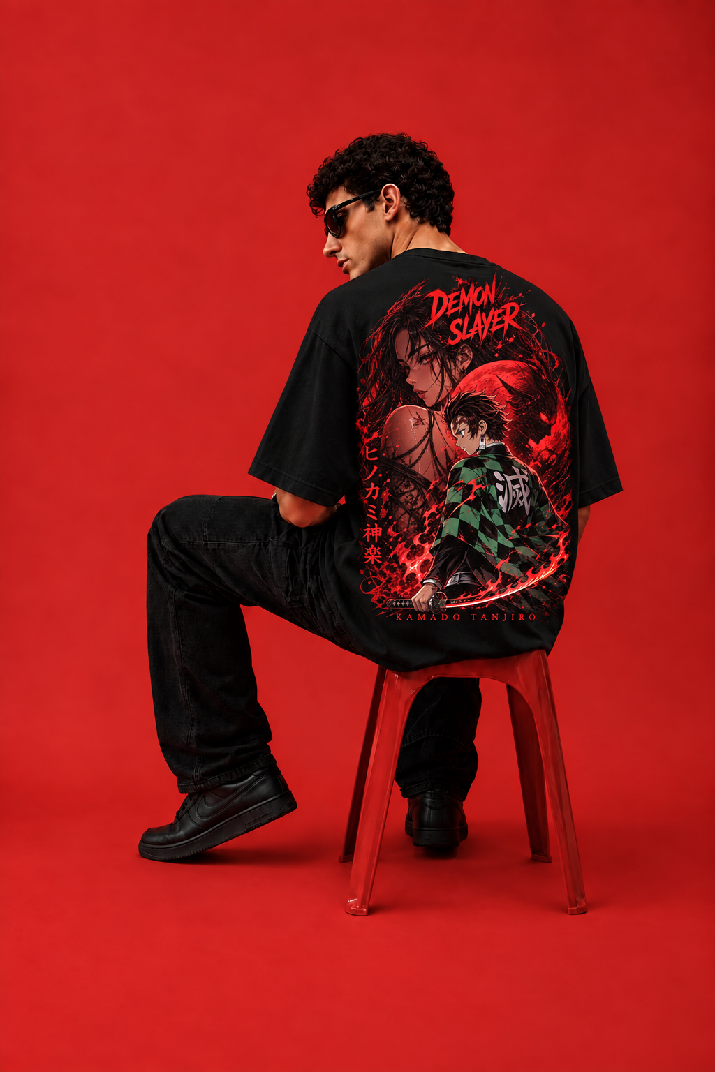 ELZO DEMON SLAYER OVERSIZED T-SHIRT | MIDNIGHT BLACK