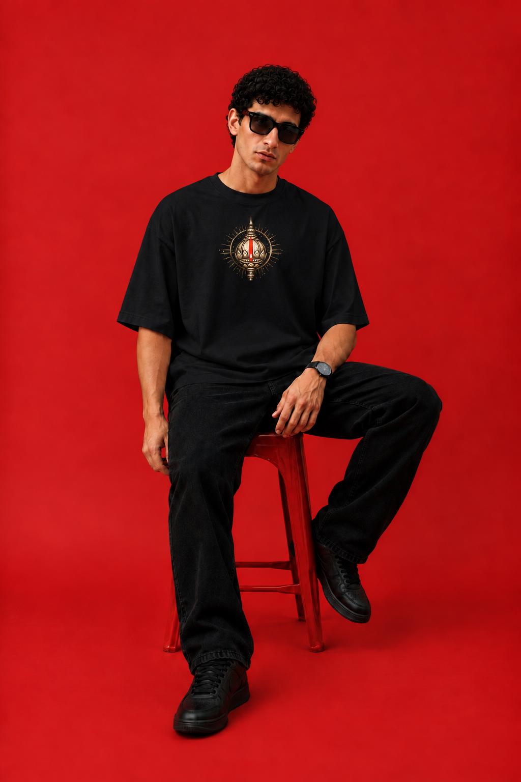 ELZO HANUMAN ASTRA OVERSIZED T-SHIRT | MIDNIGHT BLACK