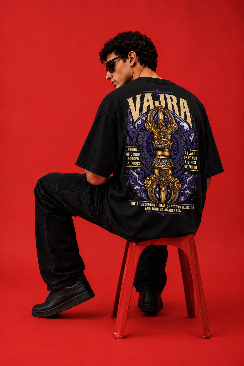 ELZO VAJRA ASTRA OVERSIZED T-SHIRT | MIDNIGHT BLACK