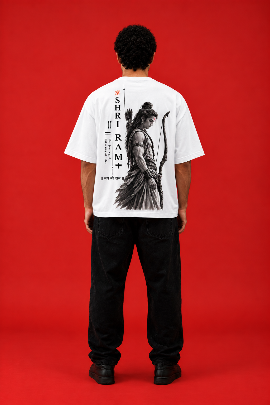 ELZO SHRI RAM OVERSIZED T-SHIRT | PURE WHITE
