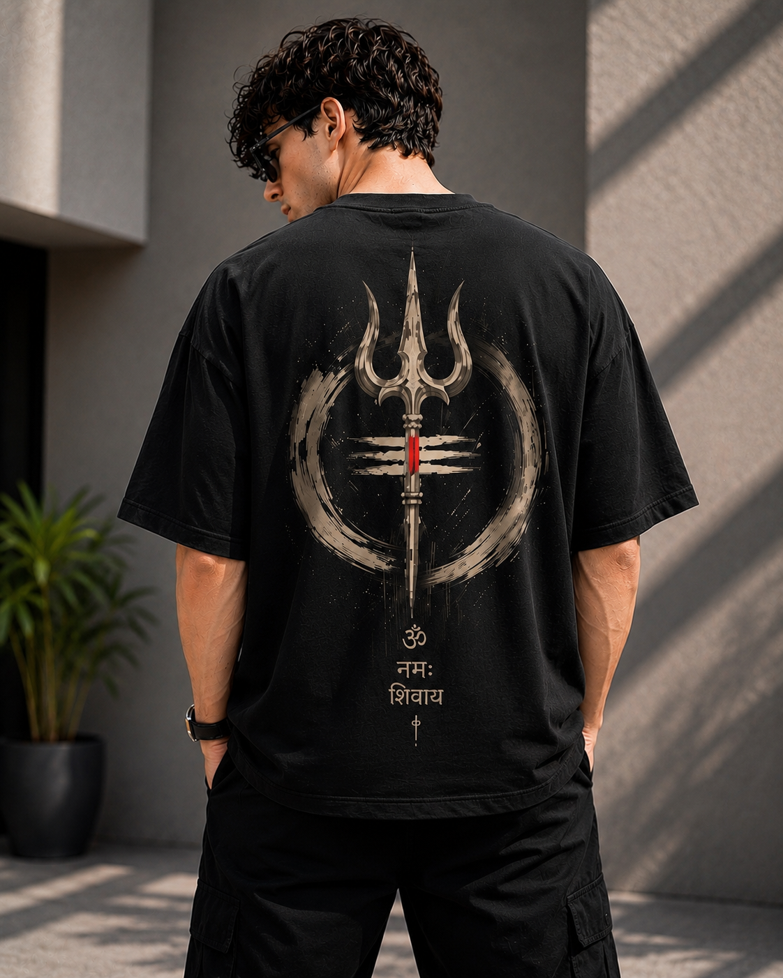 ELZO TRISHUL OVERSIZED T-SHIRT | MIDNIGHT BLACK