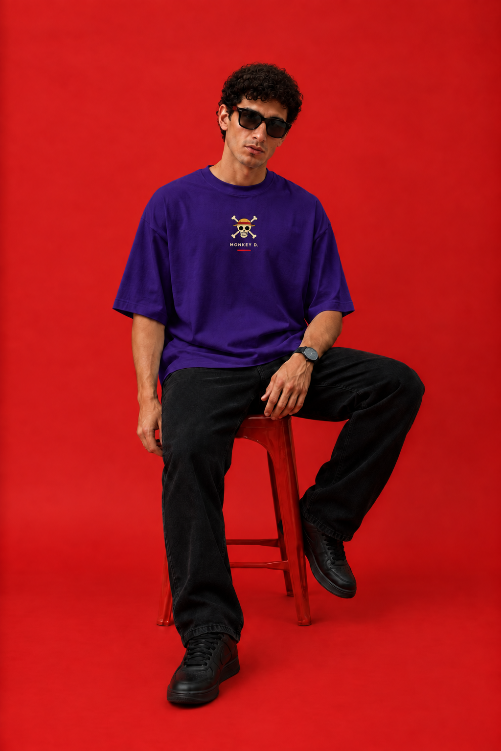 ELZO LUFFY OVERSIZED T-SHIRT | ROYAL PURPLE