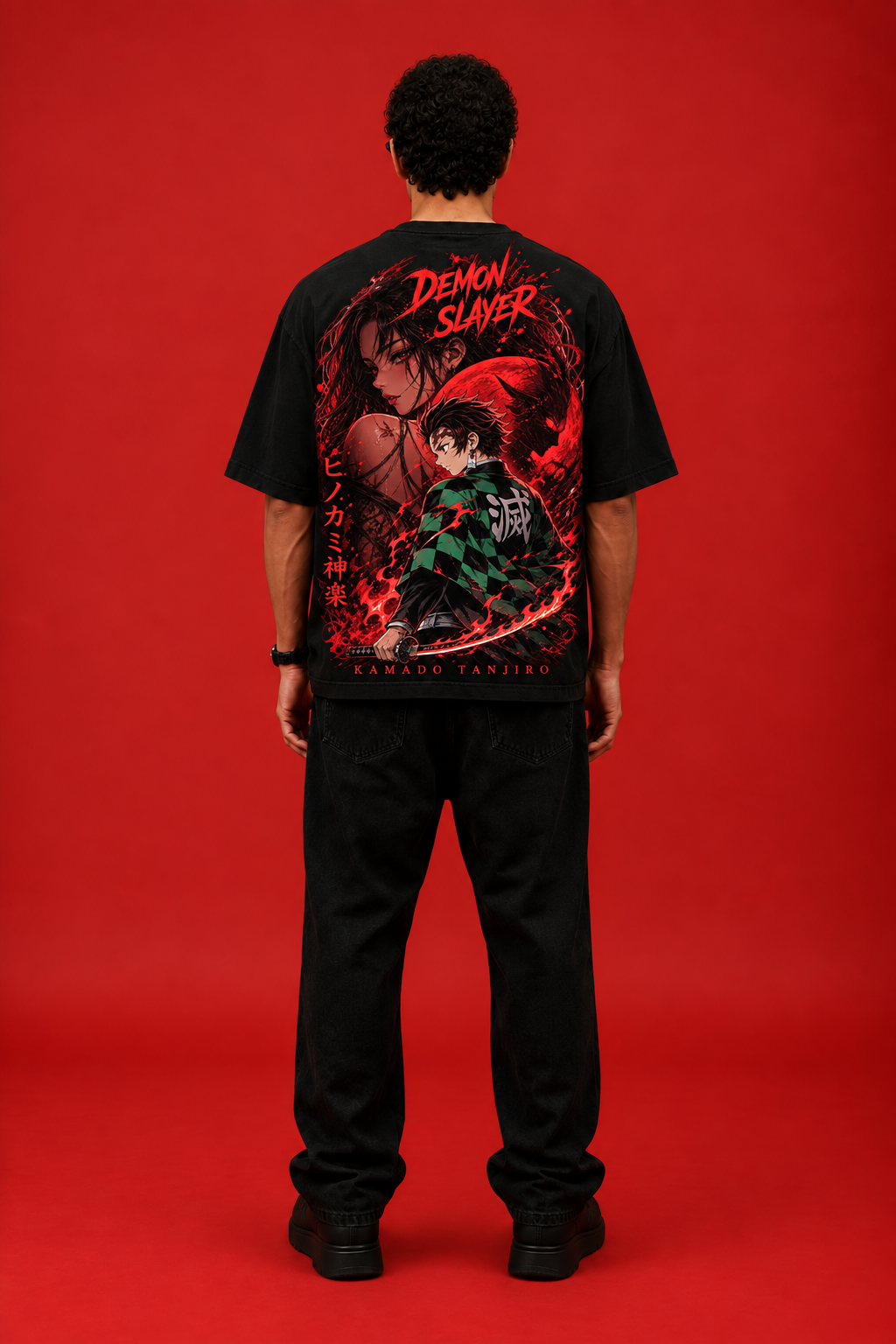 ELZO DEMON SLAYER OVERSIZED T-SHIRT | MIDNIGHT BLACK