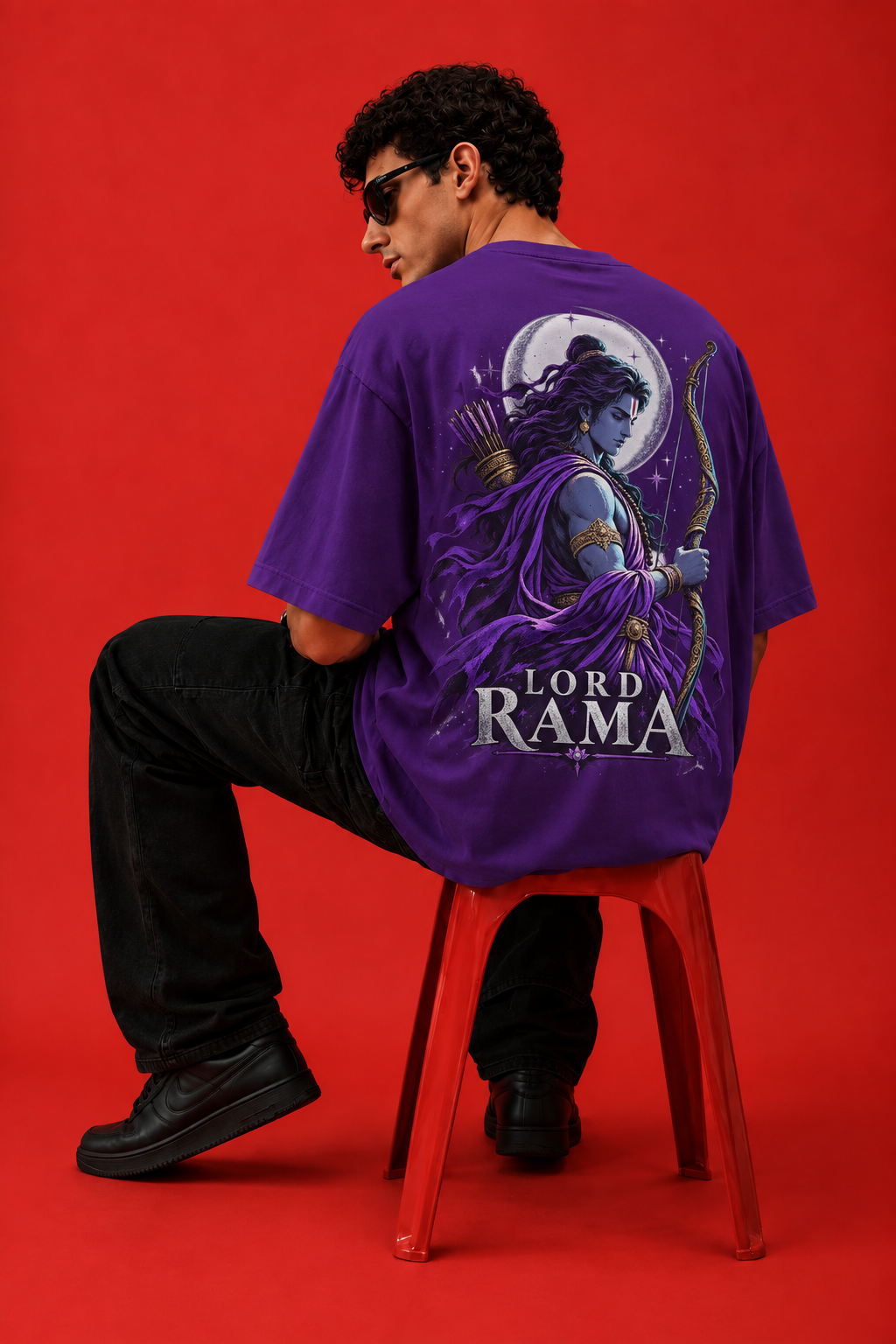 ELZO LORD RAMA OVERSIZED T-SHIRT | ROYAL PURPLE