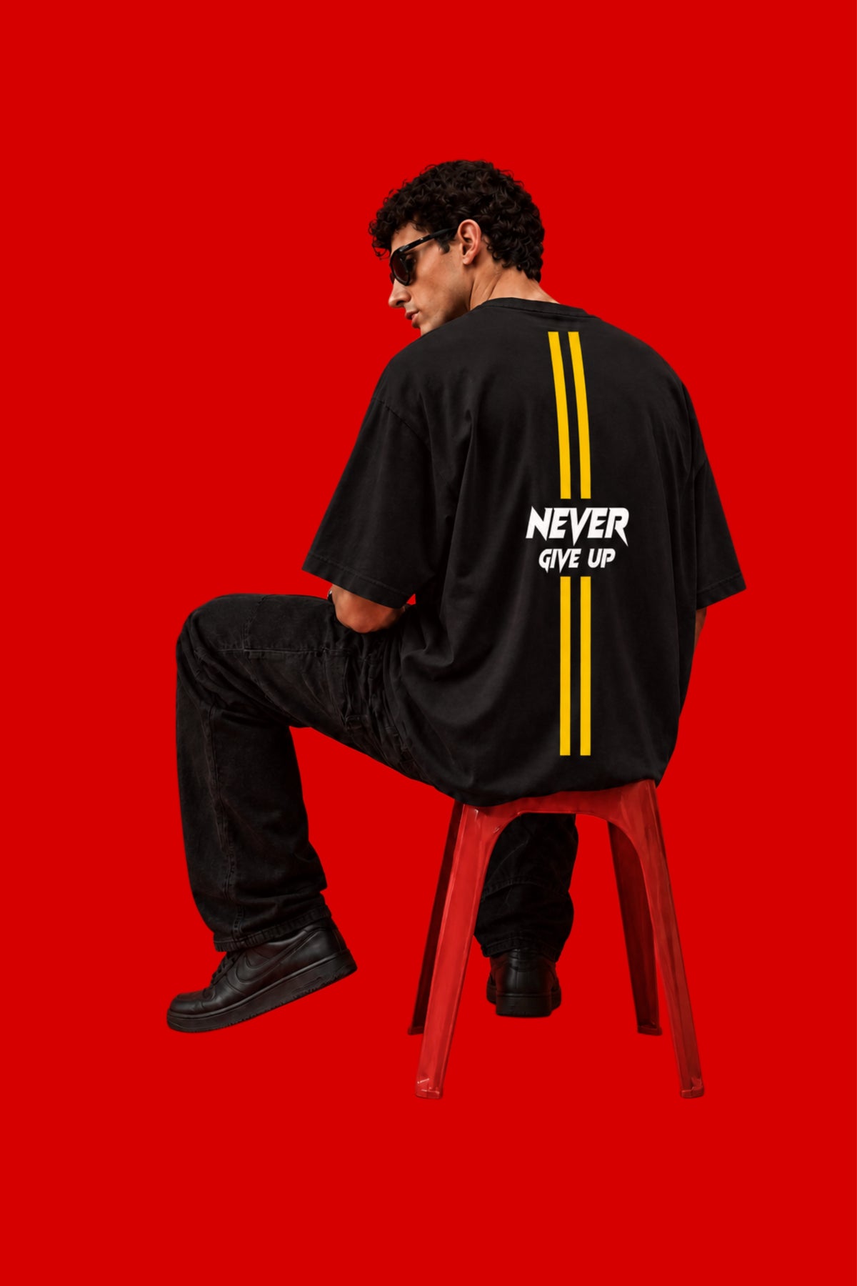 ELZO POSITIVE DRIVE OVERSIZED T-SHIRT | MIDNIGHT BLACK